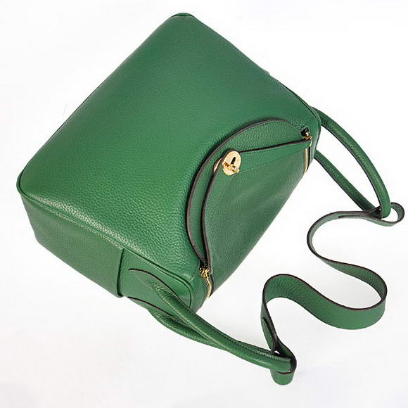 High Quality Replica Hermes Lindy 30CM Havanne Handbags 1057 Dark Green Leather Golden Hardware